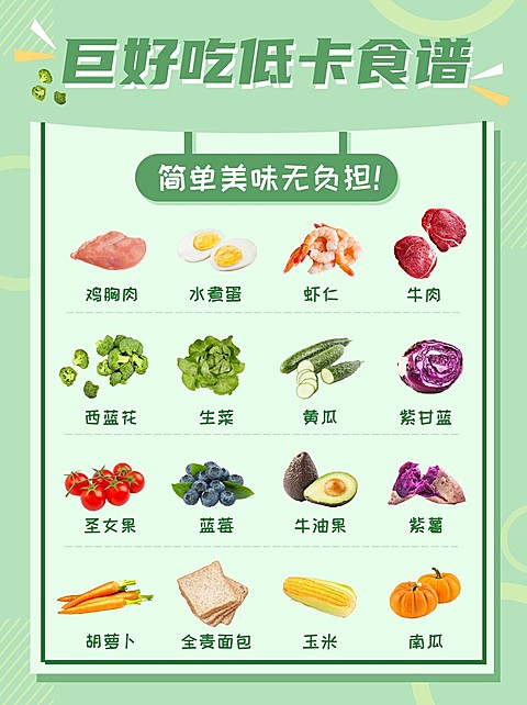 微商减肥瘦身低卡食品小红书配图
