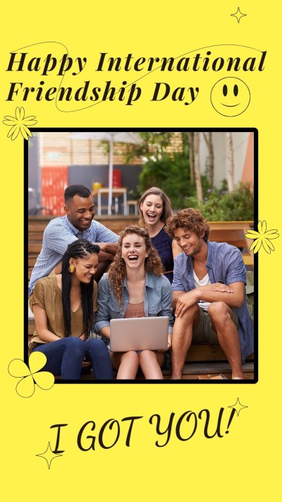 Cute Flowers Pattern International friendship day Celebrate Instagram Story