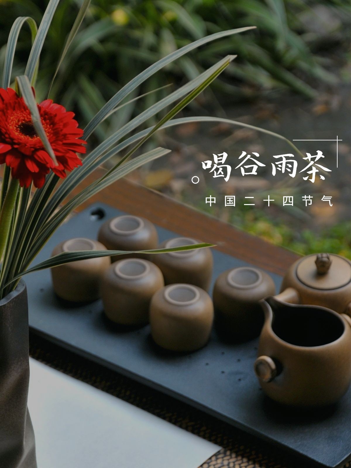 谷雨传统习俗喝茶节日祝福简约风plog模板预览效果
