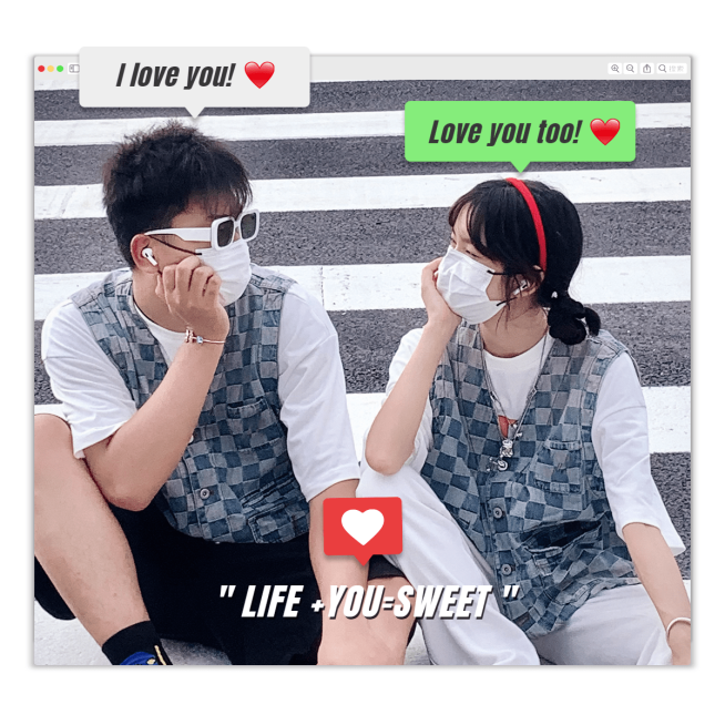 情人节情侣晒照爱心元素plog模板预览效果