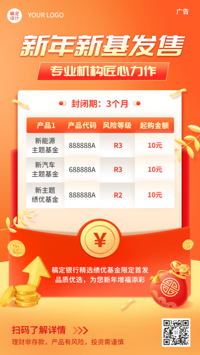 金融保险产品营销喜庆海报