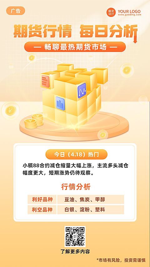 金融保险期货产品介绍投资理财2.5D插画海报