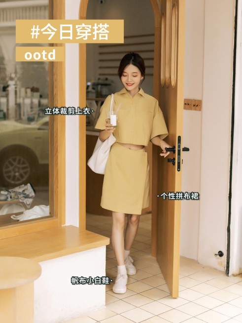 Ootd出游穿搭攻略简约风plog模板预览效果