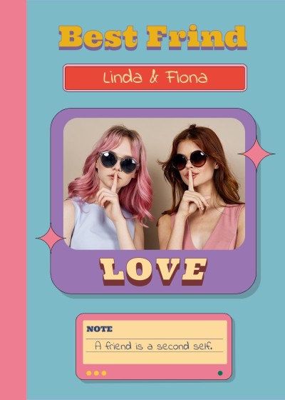Cute Friendship Girls Group Photos Texture Card
