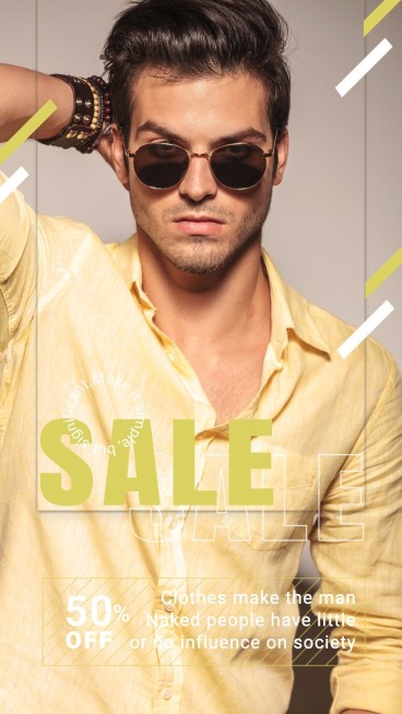 Fashion Men's Clothes Outfit Discount Instagram Story预览效果