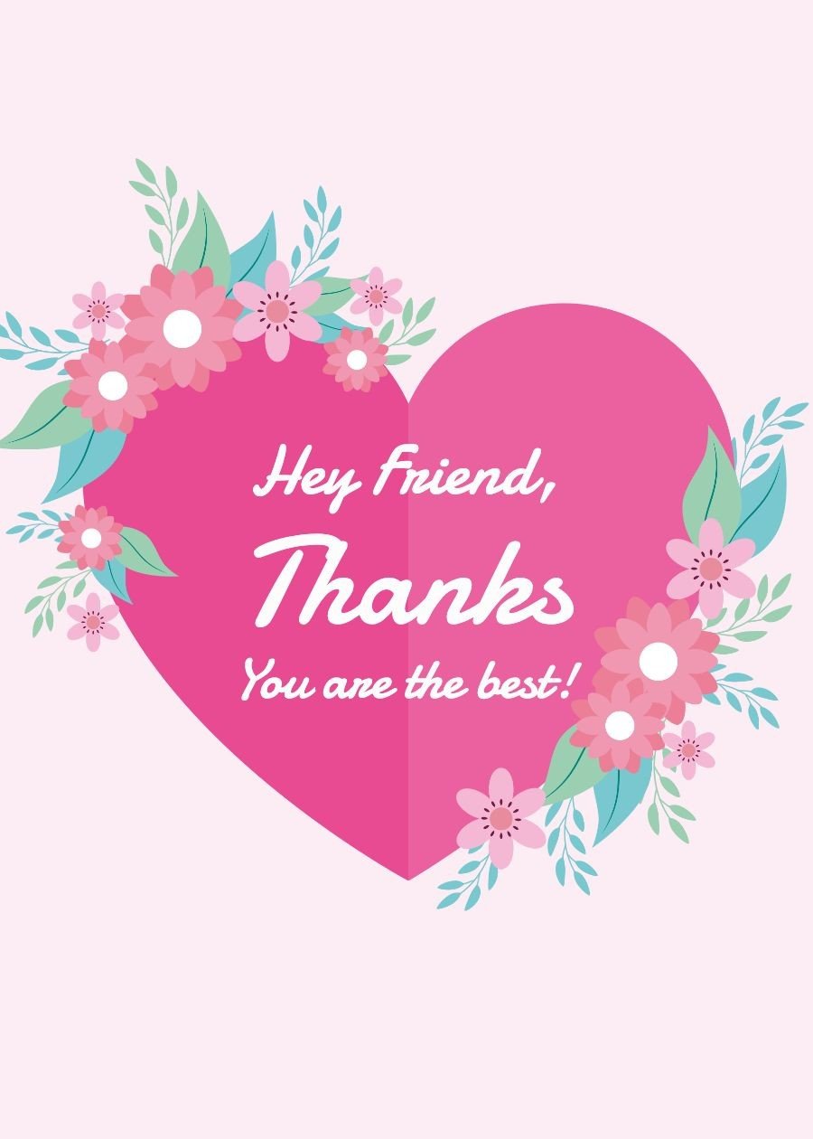 Fashion Style Hand Painted Plants Element Thank you Greeting Card