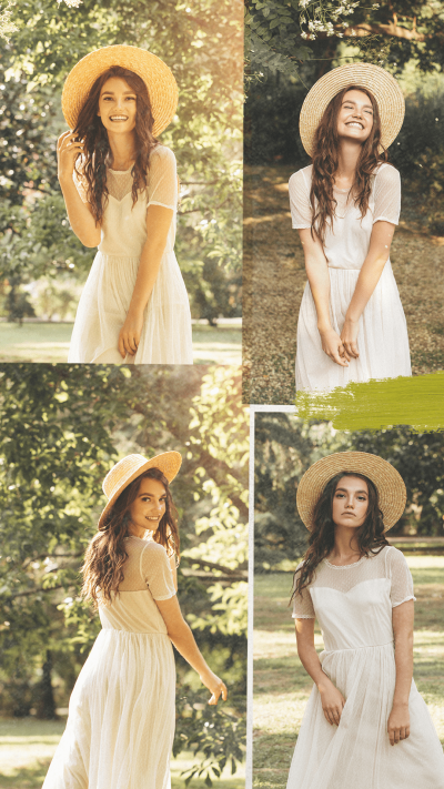 Literary Retro Style Natural Scene Smile Girl Personal Image Display Instagram Story