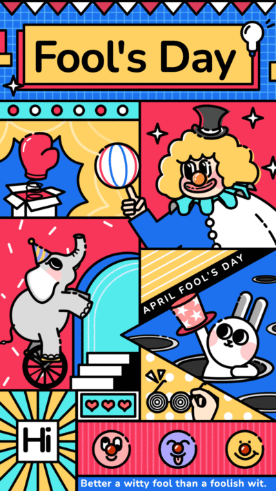 Cute Style Fool's Day Cartoon Animals Instagram Story Video