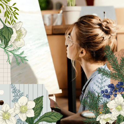 Aesthetic Vintage Floral Mark Template