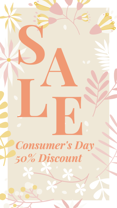 Hand Painted Leaf Consumer's Day Women's Fashion Sale Promo Ecommerce Story