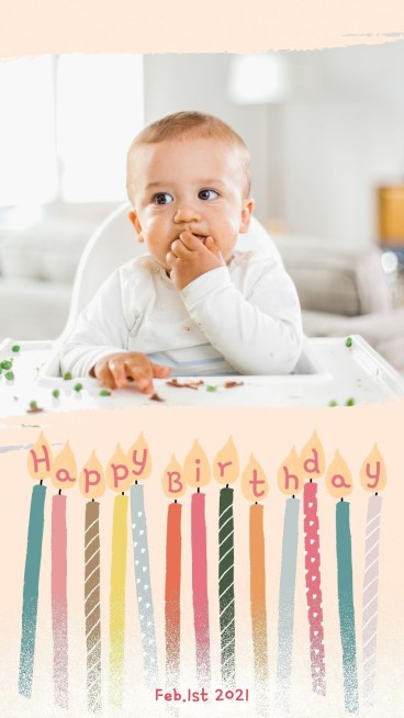 Literary Baby Birthday Greeting Display Instagram Story预览效果