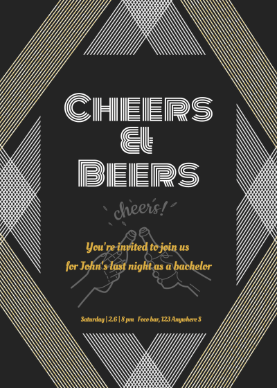Luxury Style Bachelor party invitation letter