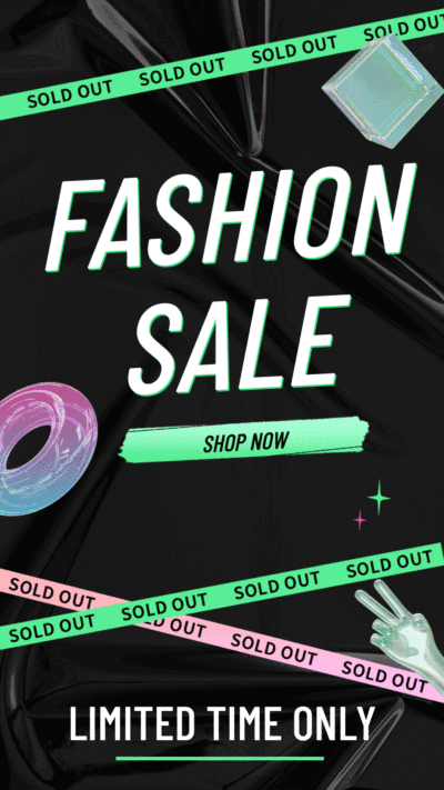 Fashion Green Brush Element Sold Out Instagram Story Video