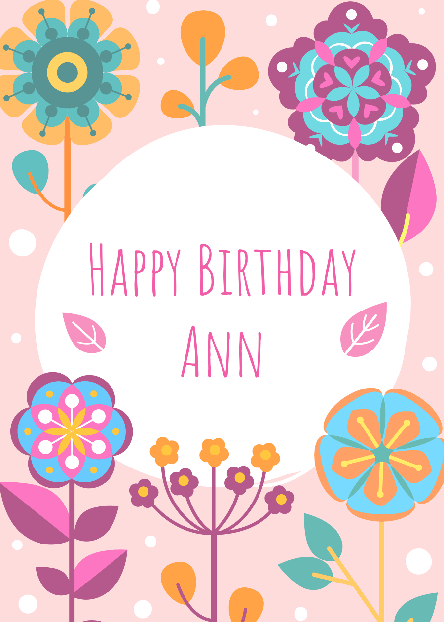 Simple Fresh Style Hand Painted Flower Birthday blessings Greeting Card
