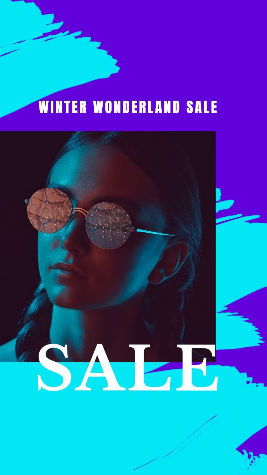 Cool Neon Concept Sunglasses Winter Sale Promo Ecommerce Story预览效果