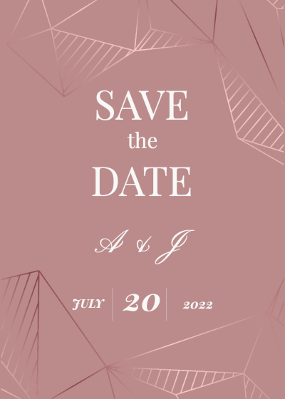 Literary Style Geometry Element Save the date wedding Greeting card 