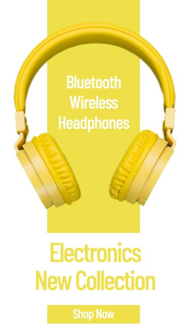 Yellow System Rectangle Headset New Arrival Display Ecommerce Story预览效果