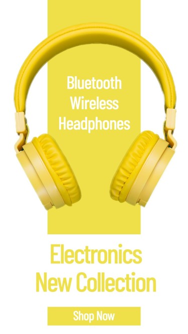 Yellow System Rectangle Headset New Arrival Display Ecommerce Story