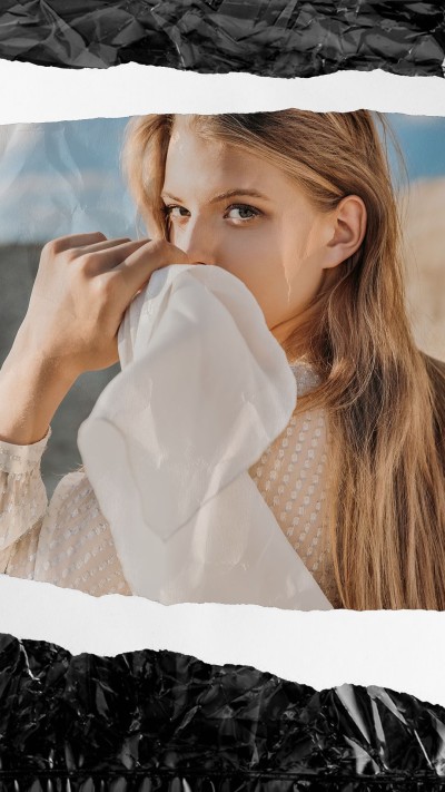 Literary Style Paper Tearing Woman Show Instagram Story