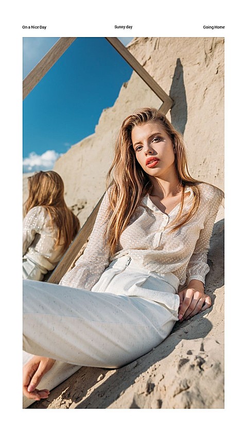 Female Rail Travel Photo Simple Fashion Style Film Simulation Poster Instagram Story