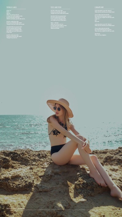 Fashion Line Element Seaside Swimsuit Woman Moment Record Instagram story