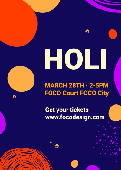 Color Block Element Holi Festival Celebrate Party Invitation Letter