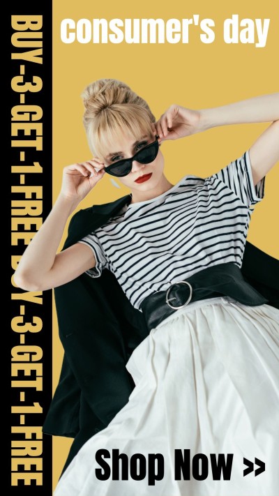 Sunglasses Girl Consumer's Day Men's Fashion Sale Promo Ecommerce Story