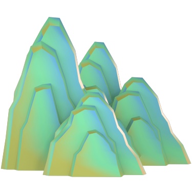 3D国潮-山峰渐变10