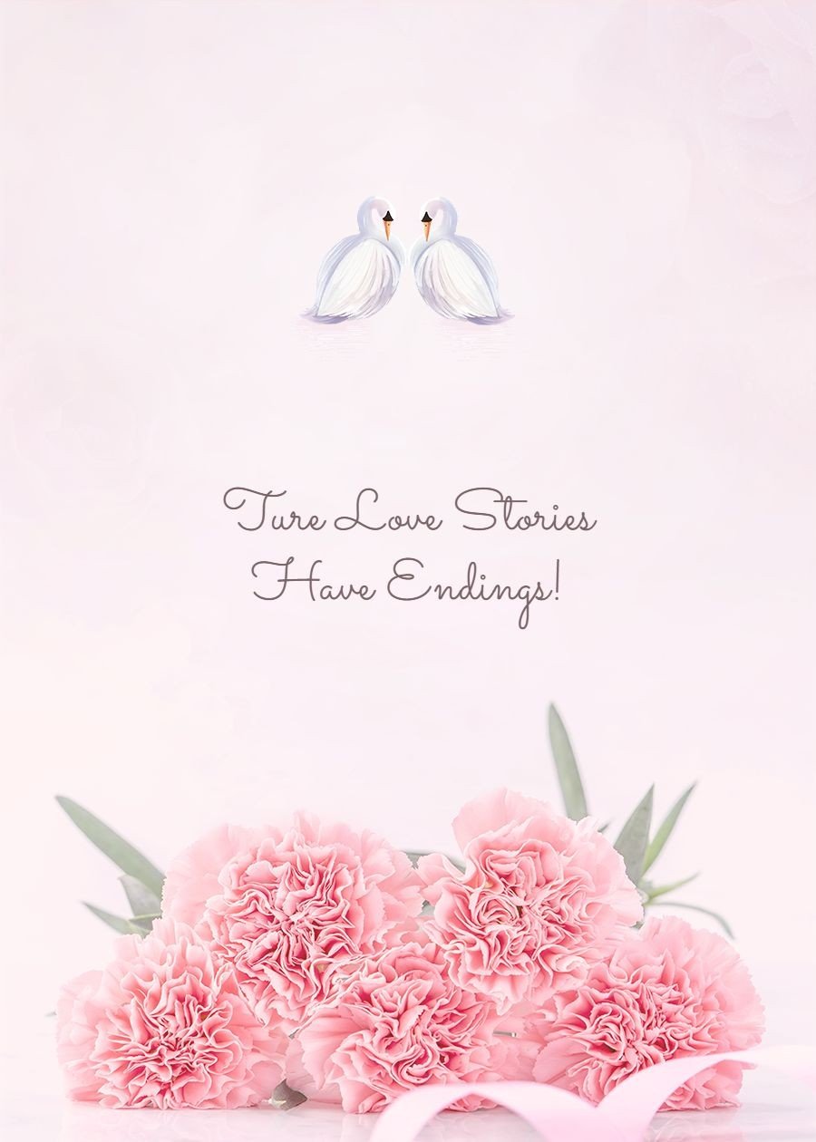 Simple Fresh Bouquet Decorate Wedding Card