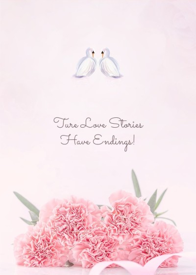Simple Fresh Bouquet Decorate Wedding Card
