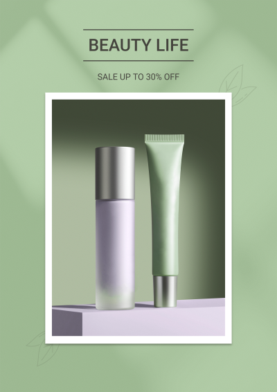 Beauty Skincare Cosmetics Product Discount Sale Promotion Advertising Poster