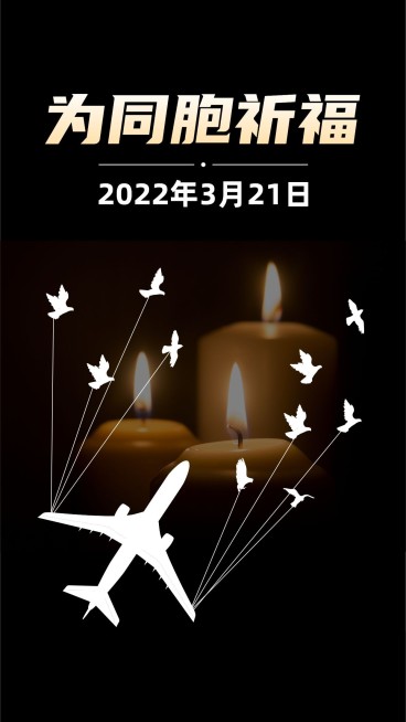 飞机失事为同胞祈福海报预览效果