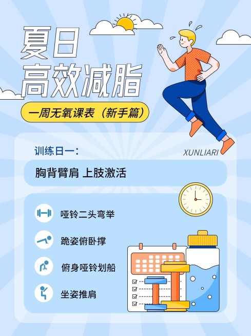 夏季减脂计划小红书配图预览效果