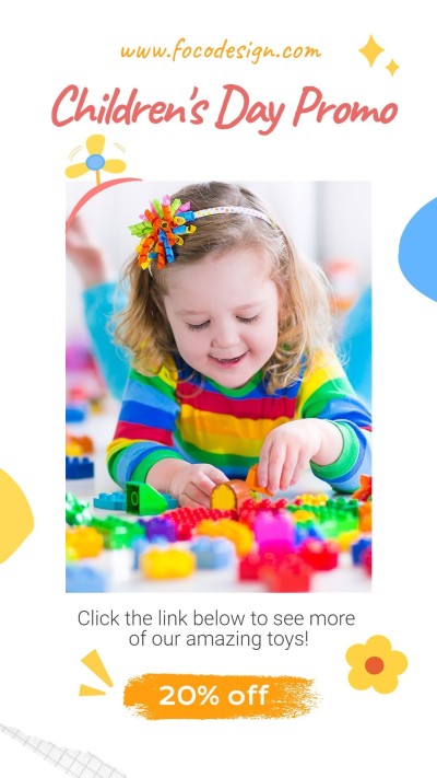 Cute Girl Children's Day Toy Hobby Handcraft Discount Sale Promo Ecommerce Story