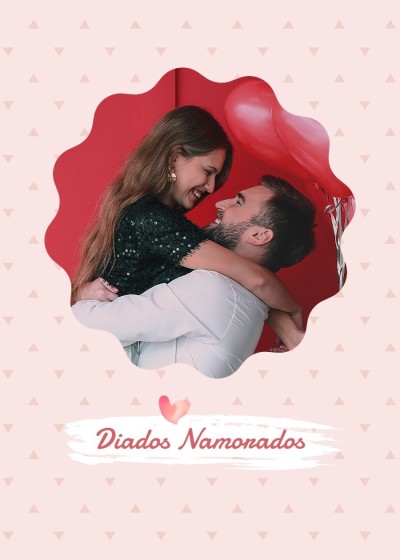 Fresh White Brush Element Dia dos namorados Couple Hug Moment Card