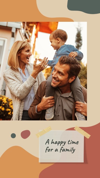 Literary Retro Style Color Block Element Family Moments Record Text Instagram Story