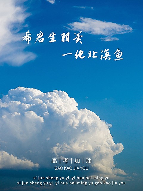高考祝福晒照风景天空简约风plog模板