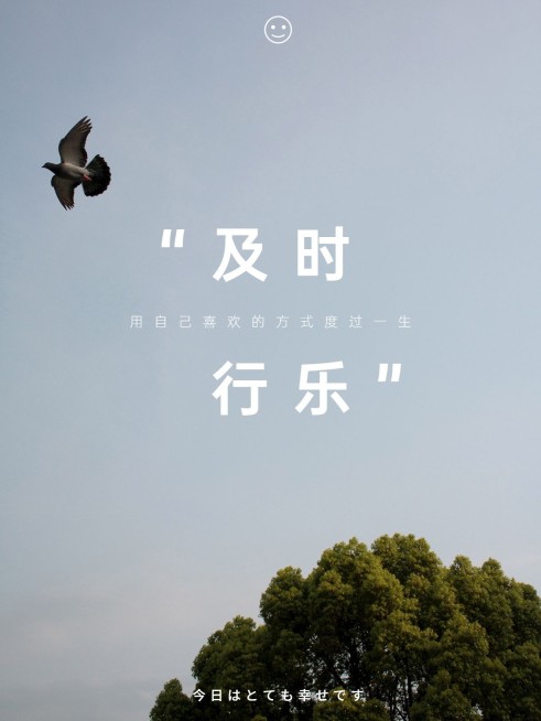 积极情绪词卡风景晒照简约风plog模板预览效果