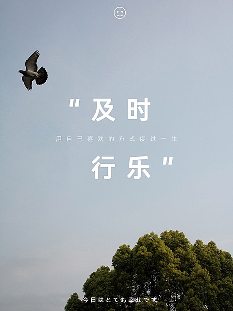 积极情绪词卡风景晒照简约风plog模板