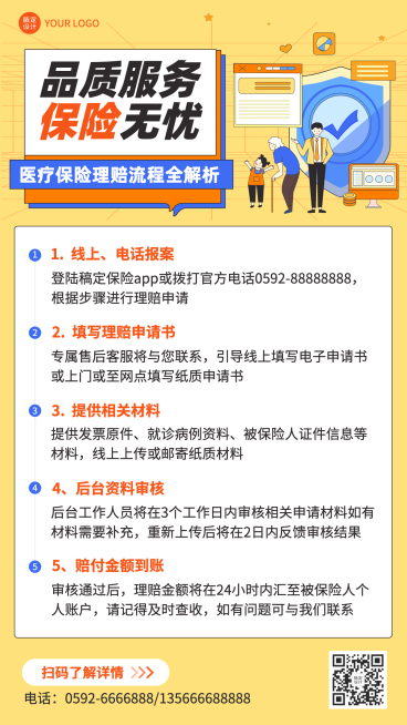 金融保险知识科普与攻略插画海报预览效果