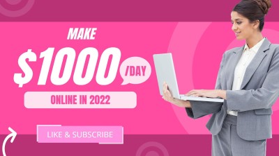 Simple Laptop Woman Earn Money Tips Sharing YouTube Thumbnail