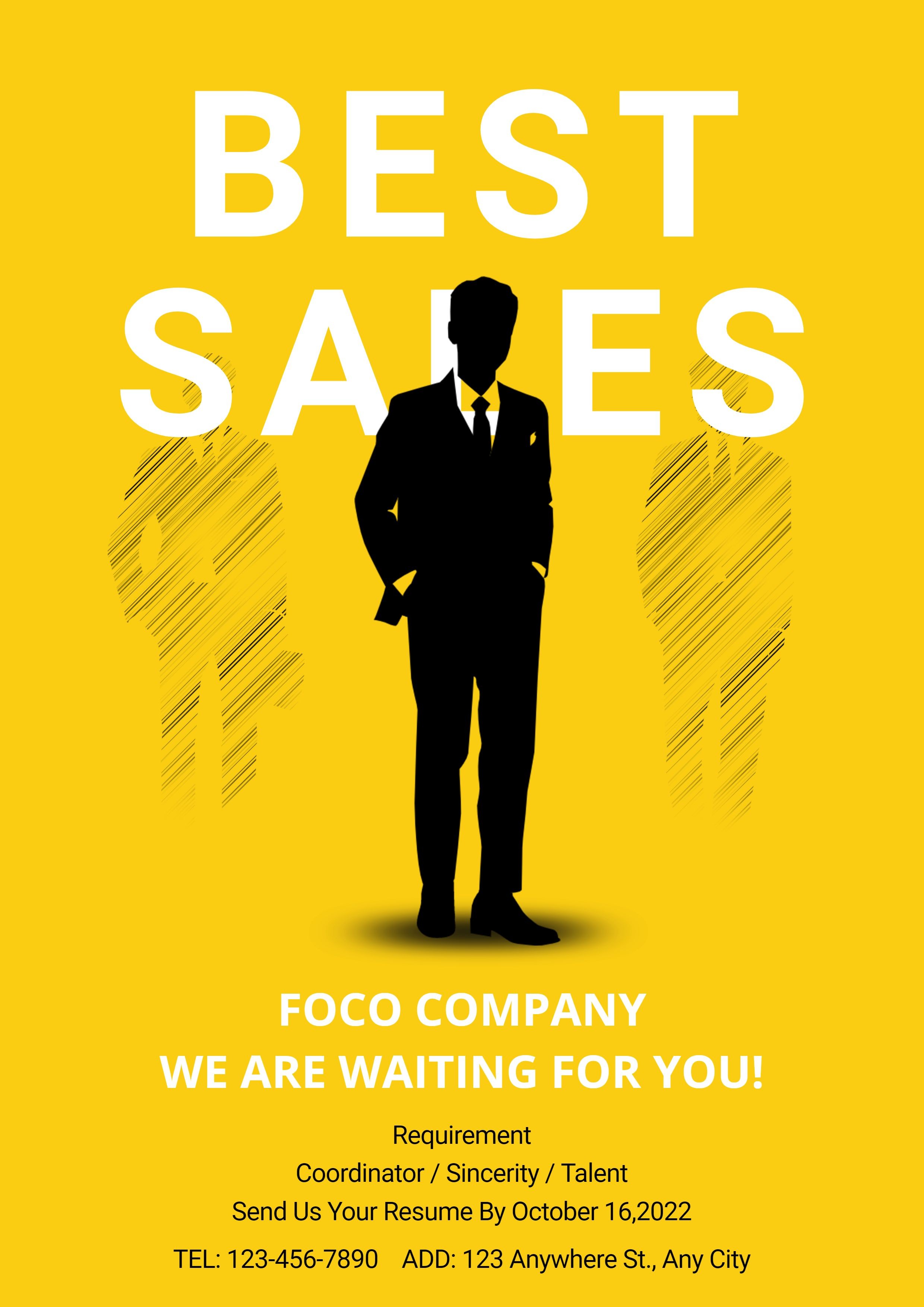 Simple Suit Man Silhouette Recruitment LinkedIn Post