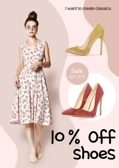 Women's Shoes High Heels Discount Sale Promotion Advertising Poster