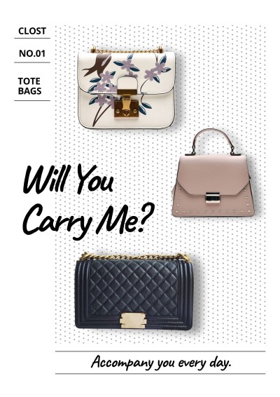 Simple Dots Element Women's Bag Advertising Poster