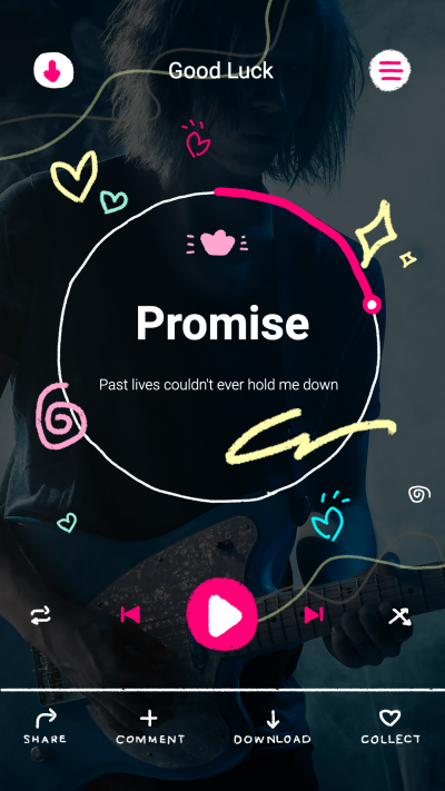 Graffiti Patterns Music player interface simulation Instagram story