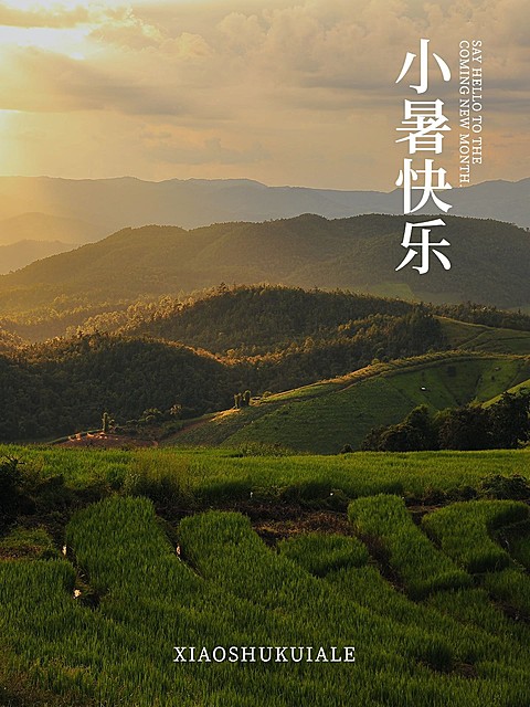 小暑晒风景简约风plog模板