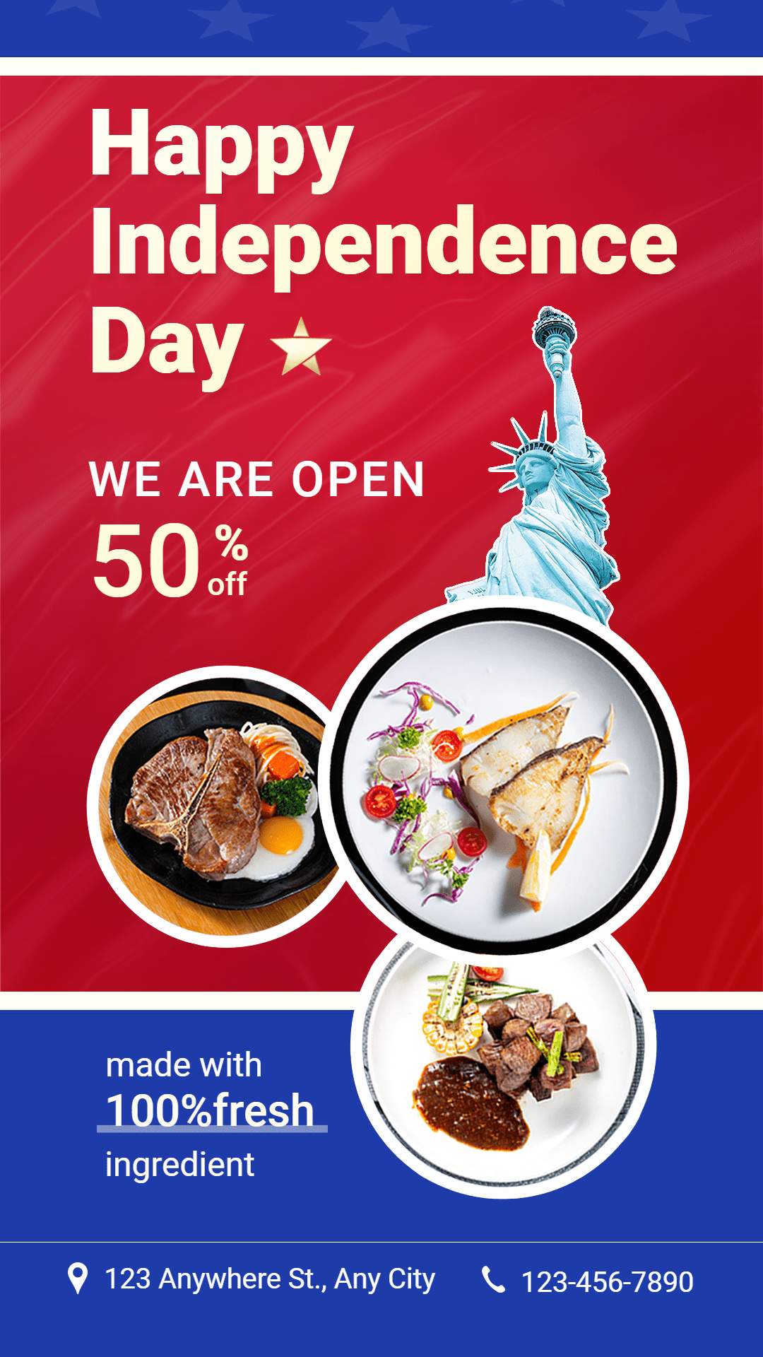 Independence Day Restaurant Food Discount Promotion Sale Ecommerce 