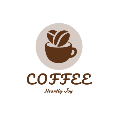 Brown Circle Element Cafe Coffee Shop Logo