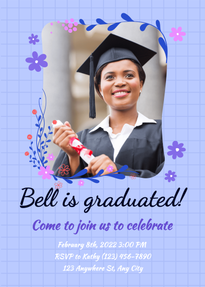 Cartoon Style Graduation Celebrate Party Invitation Letter