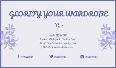 Simple Literary Style Women's Wear Brand Introduction Business Card